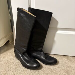 Frye Black Leather Tall Boots